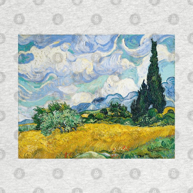 Wheat Field with Cypresses by fleurdesignart